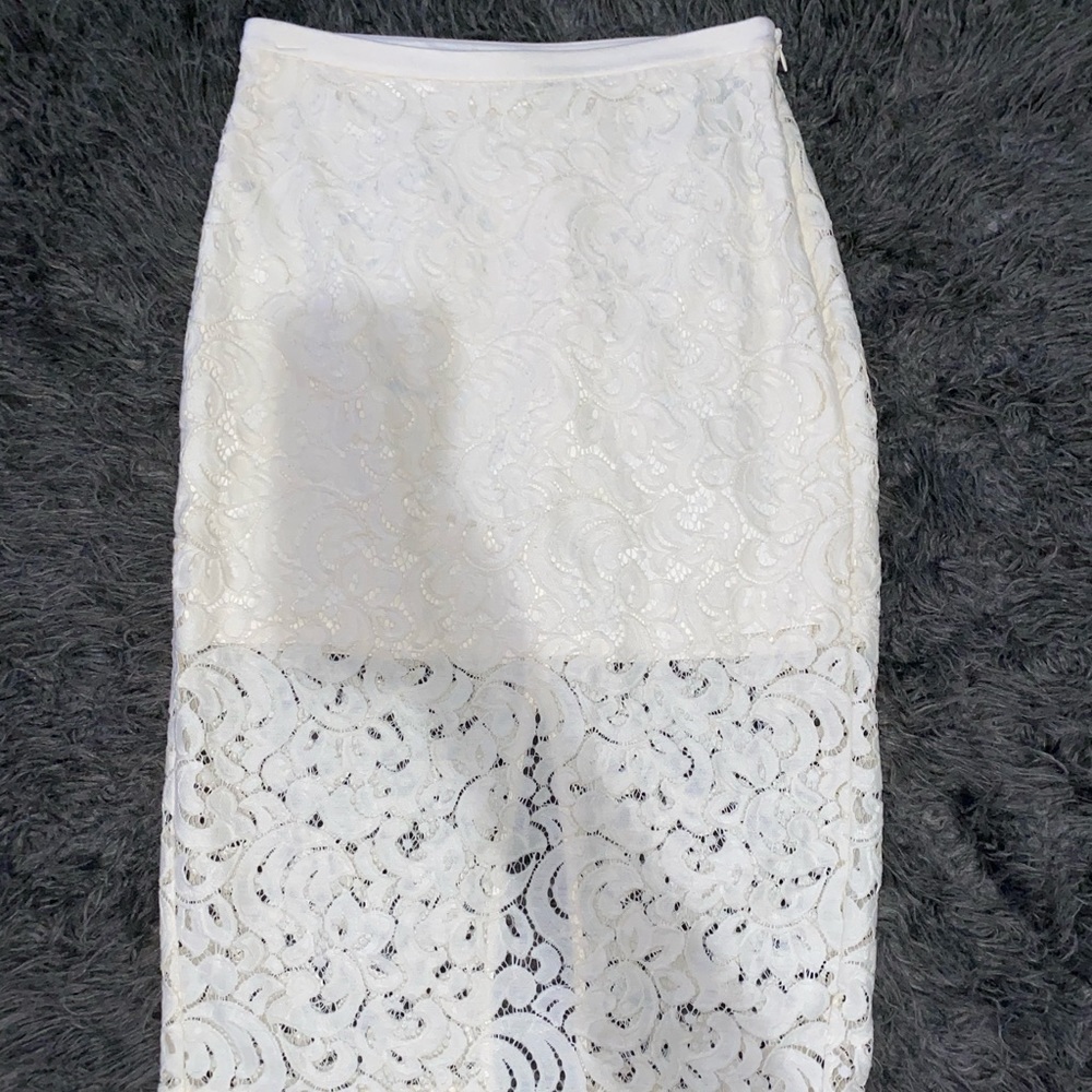 Lace high waisted pencil skirt